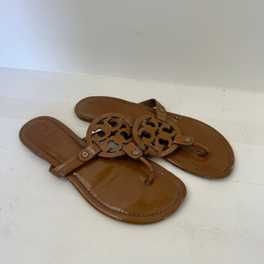 Tory Burch Miller Leather Flip Flops